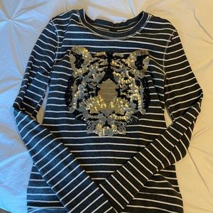 We the free vintage sparkly tiger shirt with stripes